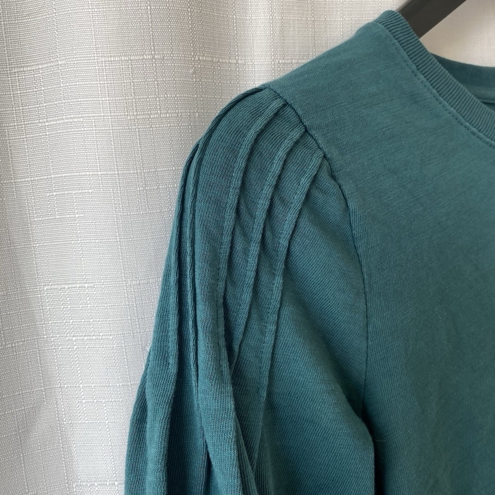 NATION LTD Women’s XS Green Sabine Balloon Puff Sleeve Casual Pullover Tee - Picture 5 of 12